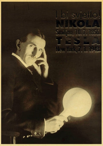 Nikola Tesla Retro Poster