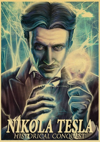 Nikola Tesla Retro Poster