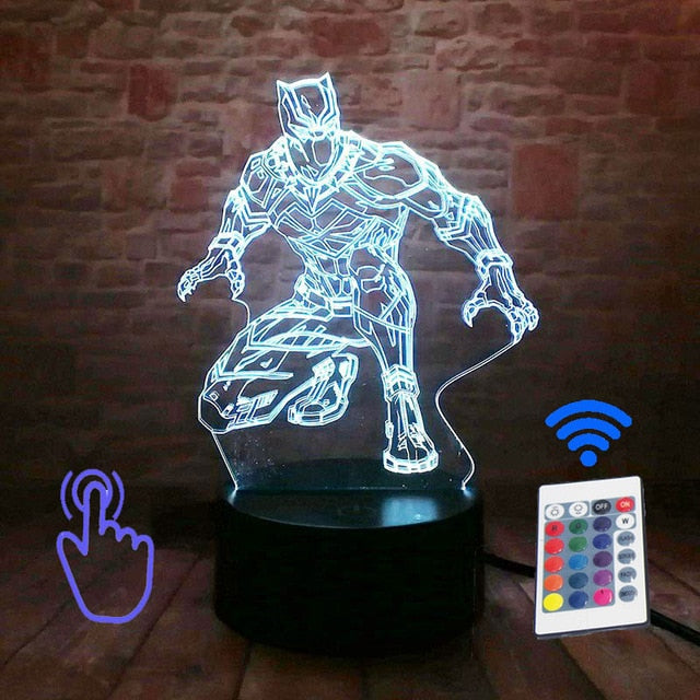 Marvel Black Panther Figurine 3D LED NightLight With Remote