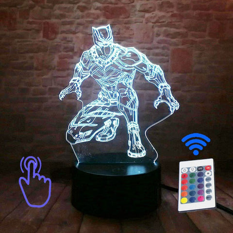 Marvel Black Panther Figurine 3D LED NightLight With Remote