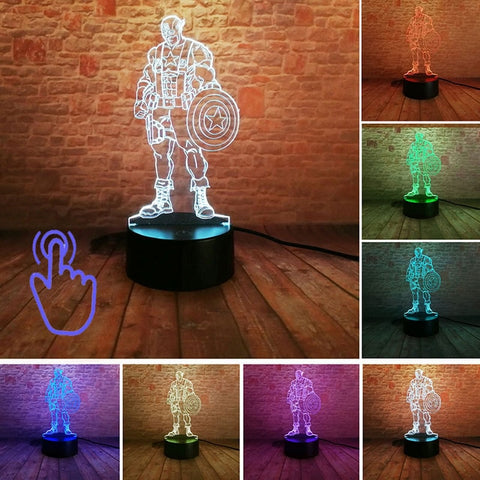 Marvel Captain America Figurine 3D LED NightLight