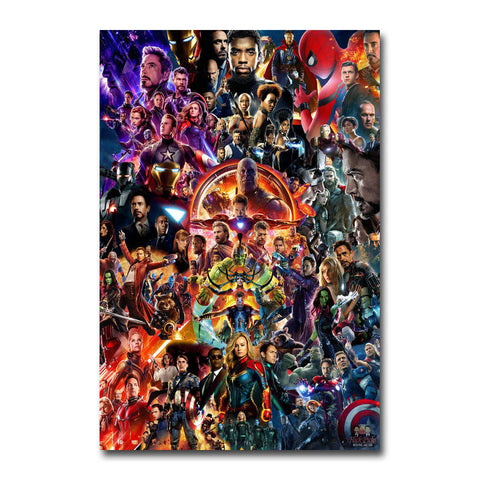 Avengers End Game All Characters Movie Silk Poster