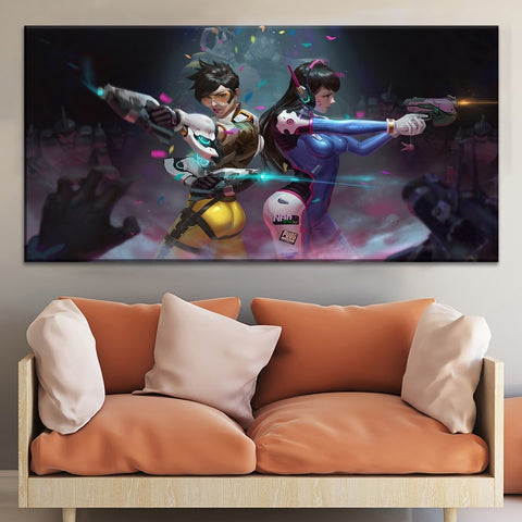 Overwatch Tracer and D.VA Poster