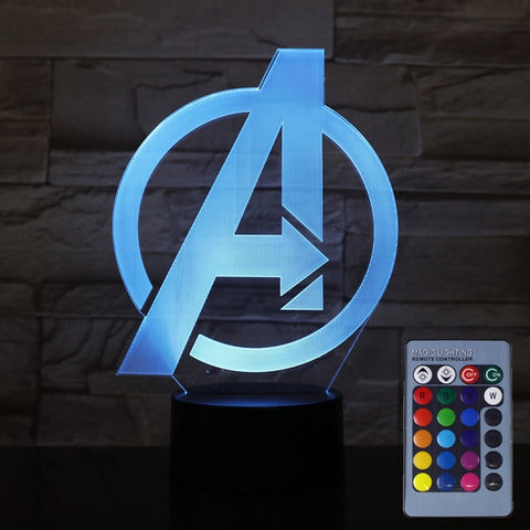 Avengers Amblem Led Lamp 25cm With Remote